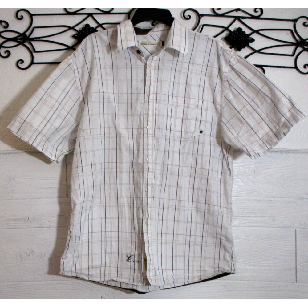 Ocean Current Men's M Button Up Shirt Size XXL Multicolored Plaid Short Sleeve